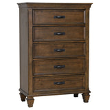 Franco 5-drawer Chest Burnished Oak