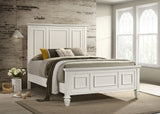 Sandy Beach California King Panel Bed with High Headboard Cream White