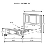 Sandy Beach California King Panel Bed with High Headboard Cream White