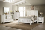 Sandy Beach California King Panel Bed with High Headboard Cream White