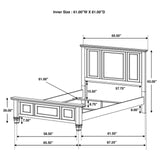 Sandy Beach Queen Panel Bed with High Headboard Cream White