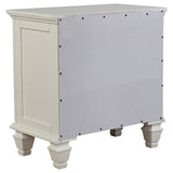 Sandy Beach 3-drawer Nightstand Cream White