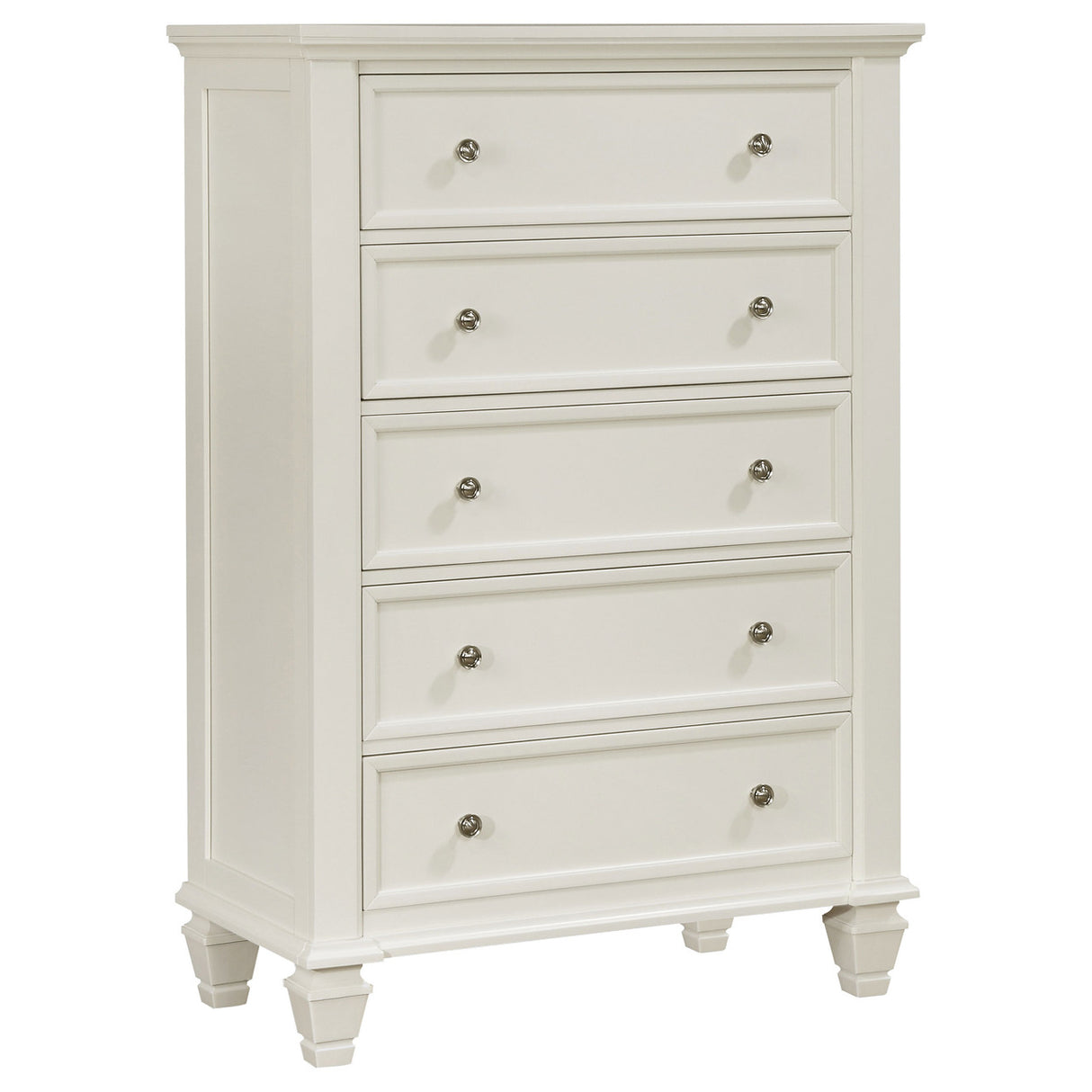 Sandy Beach 5-drawer Rectangular Chest Cream White