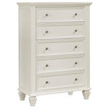 Sandy Beach 5-drawer Rectangular Chest Cream White