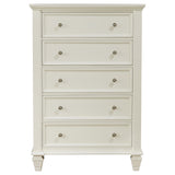 Sandy Beach 5-drawer Rectangular Chest Cream White