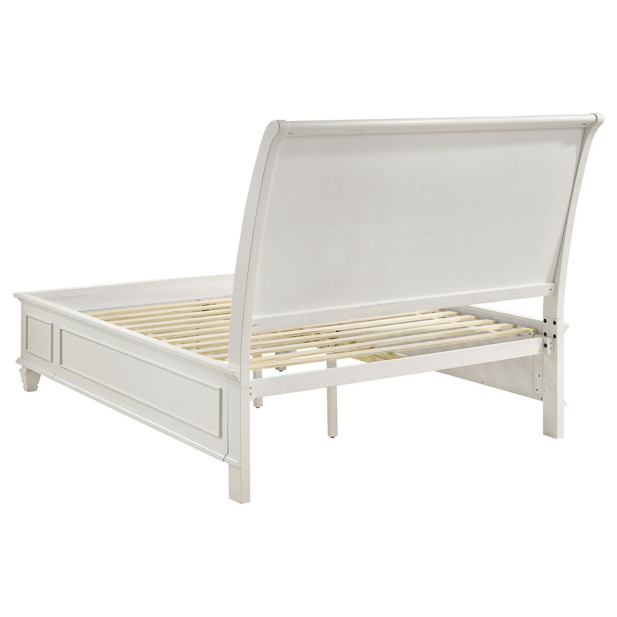 Sandy Beach Queen Storage Sleigh Bed Cream White