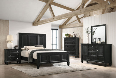 Sandy Beach Black King Five-Piece Bedroom Set