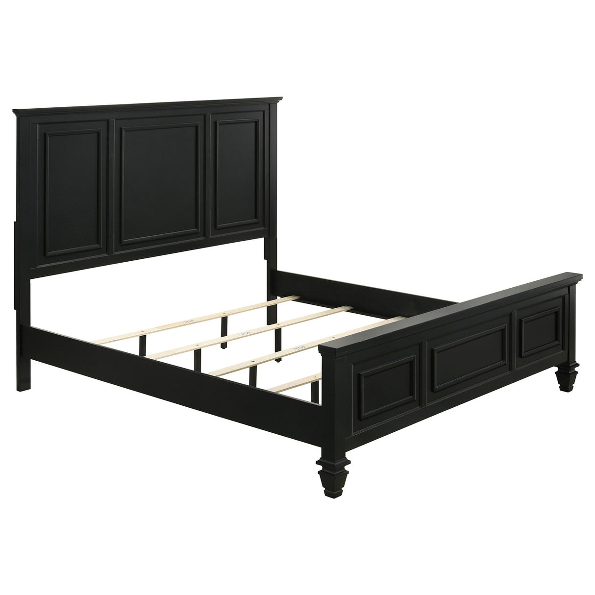 Sandy Beach Eastern King Panel Bed with High Headboard Black