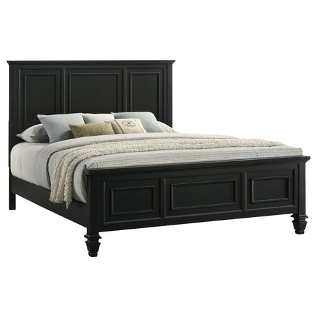 Sandy Beach Eastern King Panel Bed with High Headboard Black