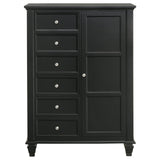 Sandy Beach Door Chest with Concealed Storage Black