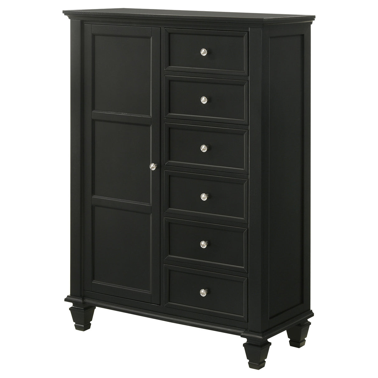 Sandy Beach Door Chest with Concealed Storage Black