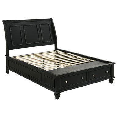 Sandy Beach Eastern King Storage Sleigh Bed Black