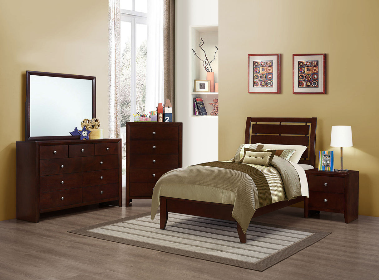 Serenity Rich Merlot Twin Four-Piece Bedroom Set