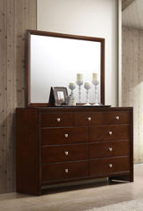 Serenity Rectangular 9-drawer Dresser with Mirror Rich Merlot