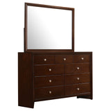 Serenity Rectangular 9-drawer Dresser with Mirror Rich Merlot