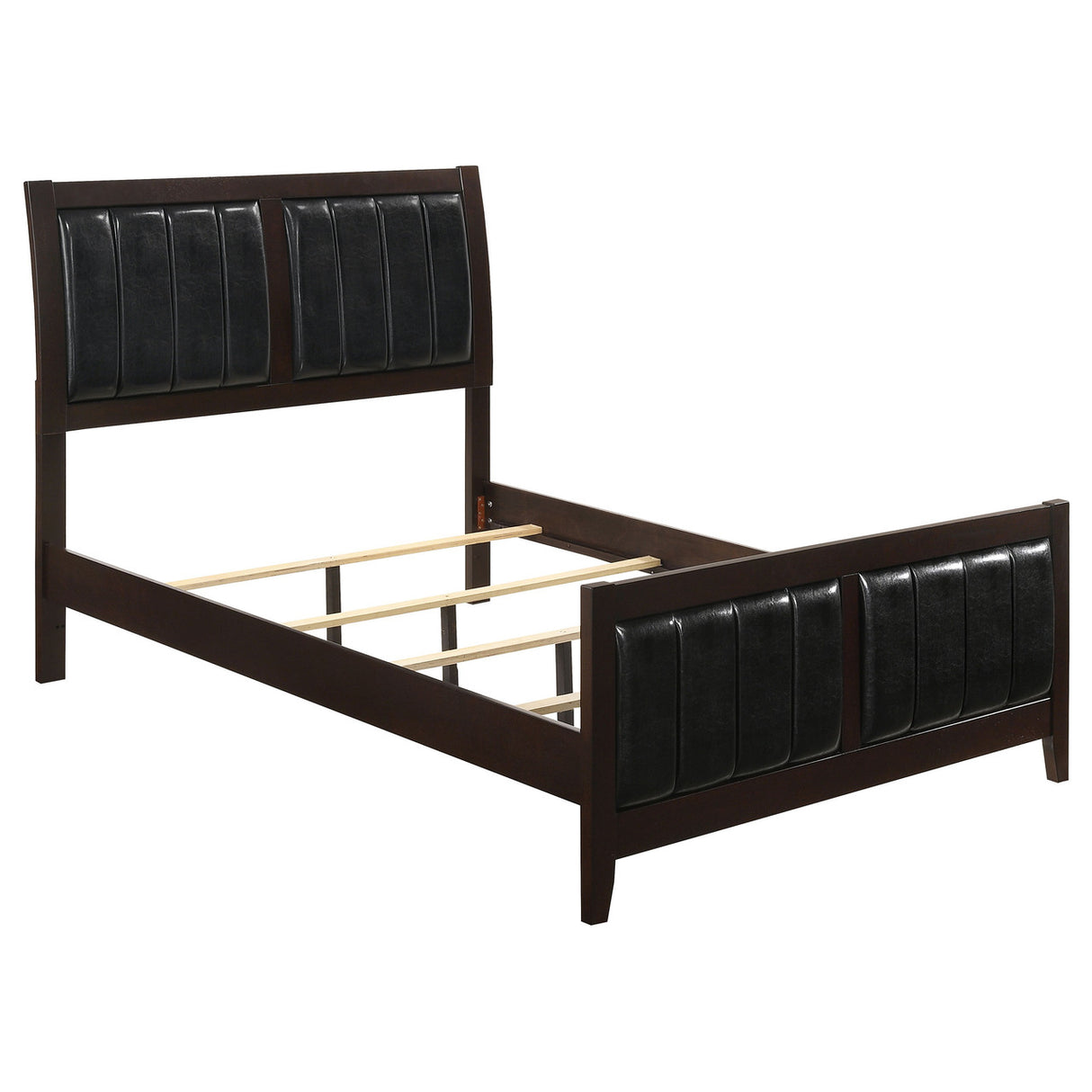 Carlton 4-piece Full Upholstered Bedroom Set Cappuccino and Black