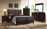 Carlton Cappuccino Upholstered King Four-Piece Bedroom Set