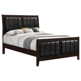 Carlton California King Upholstered Bed Cappuccino and Black