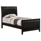 Carlton Twin Upholstered Panel Bed Cappuccino and Black