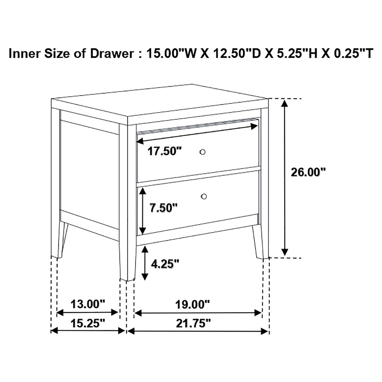 Carlton 2-drawer Rectangular Nightstand Cappuccino