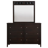 Carlton 6-drawer Rectangular Dresser with Mirror Cappuccino