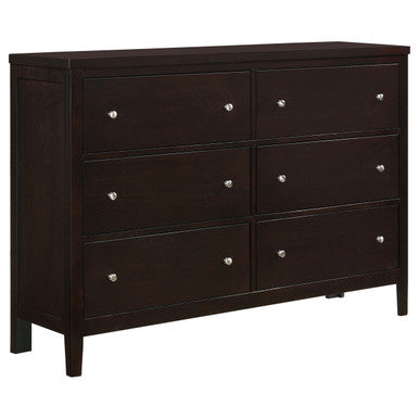 Carlton 6-drawer Rectangular Dresser Cappuccino