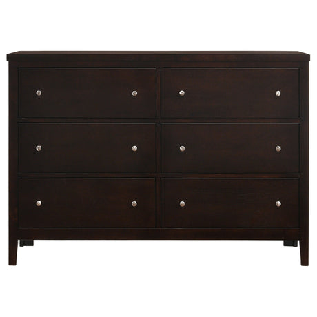 Carlton 6-drawer Rectangular Dresser Cappuccino