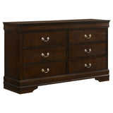 Louis Philippe Warm Brown Full Four-Piece Bedroom Set