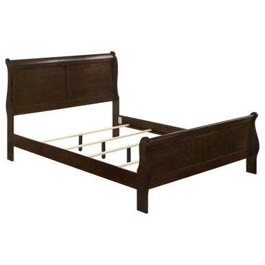 Louis Philippe Full Panel Sleigh Bed Cappuccino