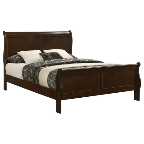 Louis Philippe Full Panel Sleigh Bed Cappuccino