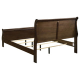 Louis Philippe Full Panel Sleigh Bed Cappuccino