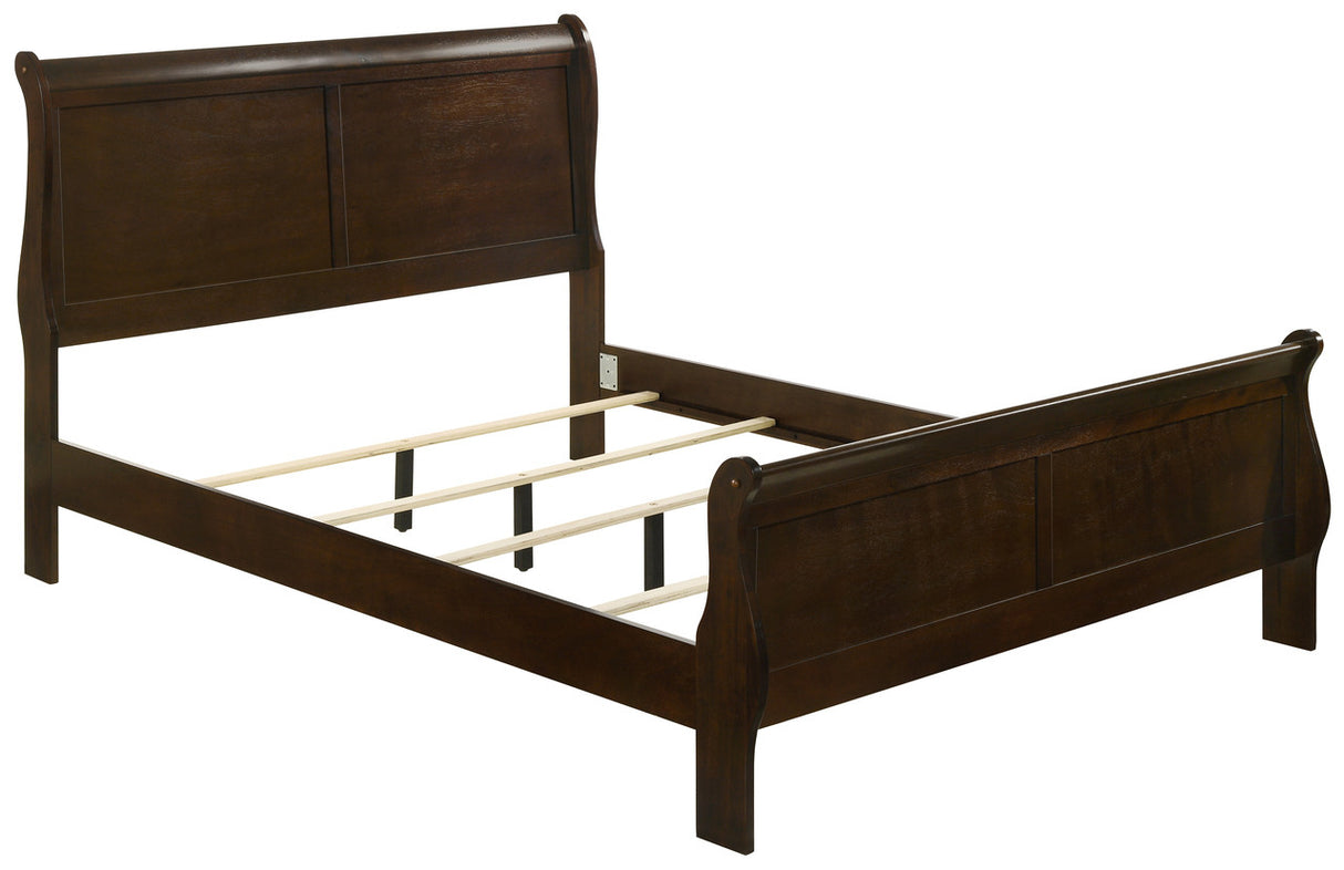 Louis Philippe Traditional Cappuccino King Four-Piece Bedroom Set