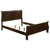 Louis Philippe Eastern King Panel Sleigh Bed Cappuccino