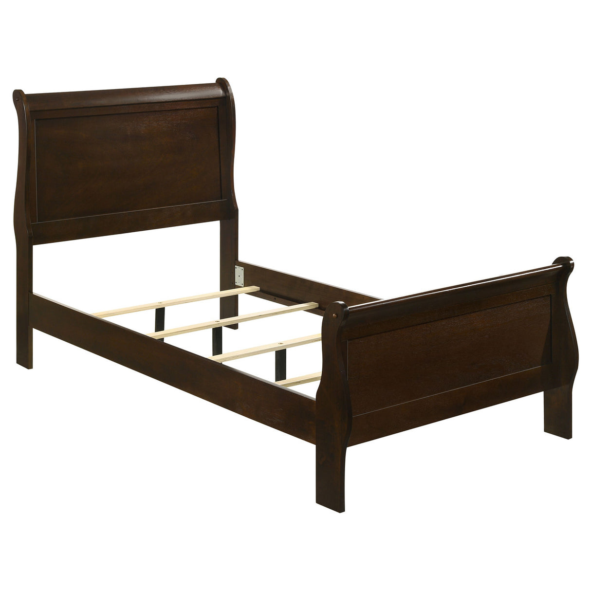 Louis Philippe Traditional Cappuccino Twin Five-Piece Bedroom Set