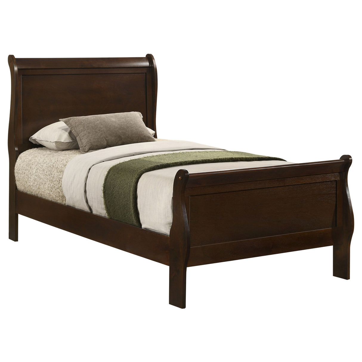 Louis Philippe Twin Panel Sleigh Bed Cappuccino