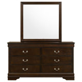 Louis Philippe 6-drawer Dresser with Mirror Cappuccino