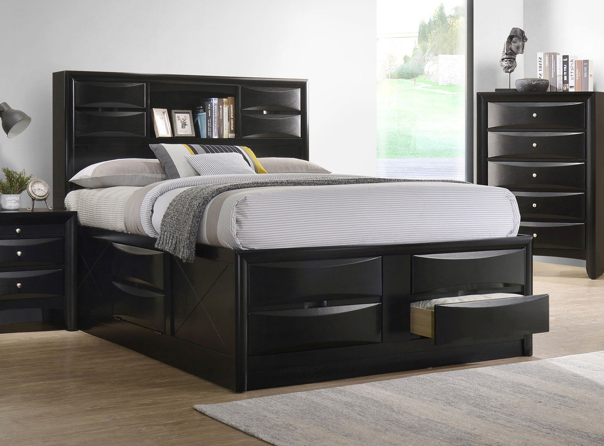 Briana Eastern King Platform Storage Bed Black