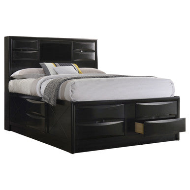 Briana Eastern King Platform Storage Bed Black