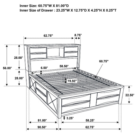 Briana Queen Platform Storage Bed Black