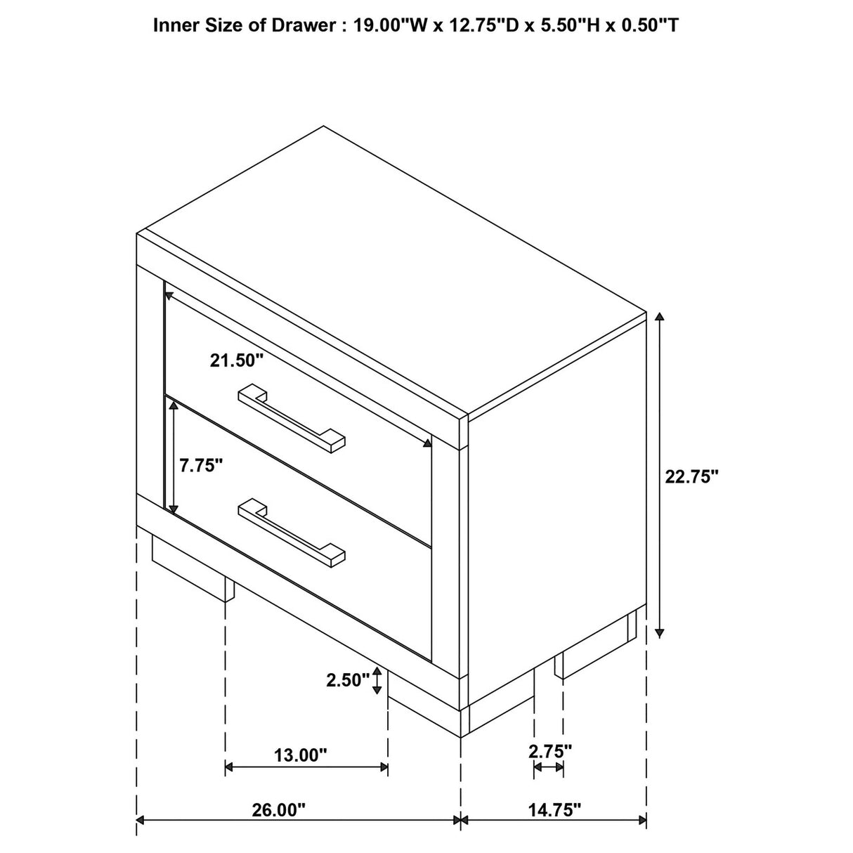 Jessica Bedroom Set with Nightstand Panels White