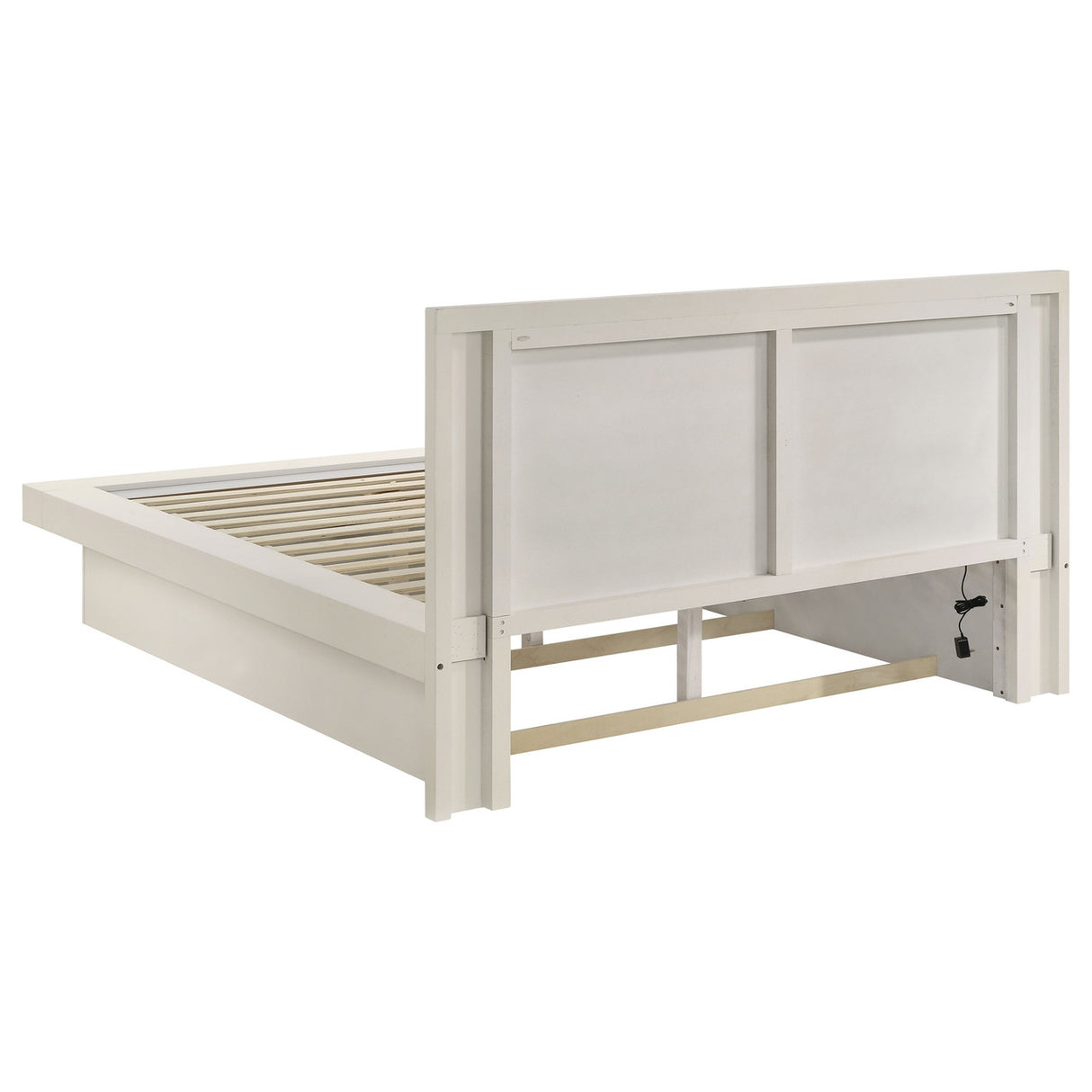 Jessica Eastern King Platform Bed with Rail Seating White