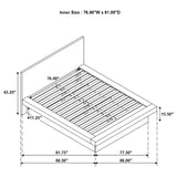 Jessica Eastern King Platform Bed with Rail Seating White