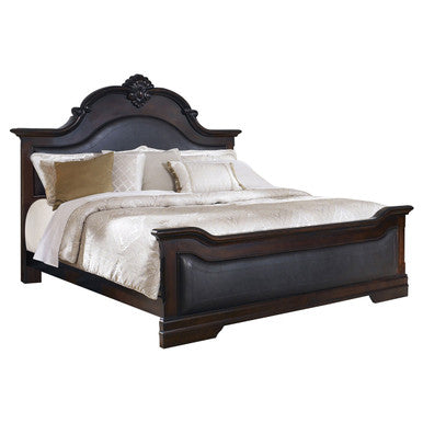 Cambridge Eastern King Panel Bed Cappuccino and Brown