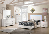 Felicity 4-piece Full Bedroom Set with LED Headboard Glossy White