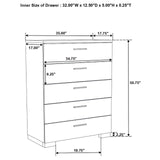 Felicity 5-piece Full Bedroom Set with LED Headboard Glossy White