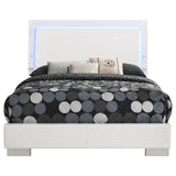 Felicity Full Panel Bed with LED Lighting Glossy White