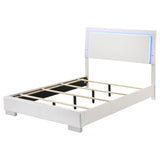 Felicity Full Panel Bed with LED Lighting Glossy White