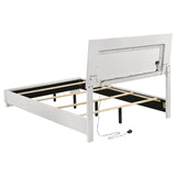 Felicity Full Panel Bed with LED Lighting Glossy White