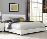 Felicity Eastern King Panel Bed with LED Lighting Glossy White