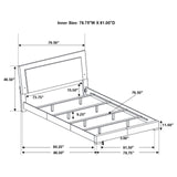 Felicity Eastern King Panel Bed with LED Lighting Glossy White